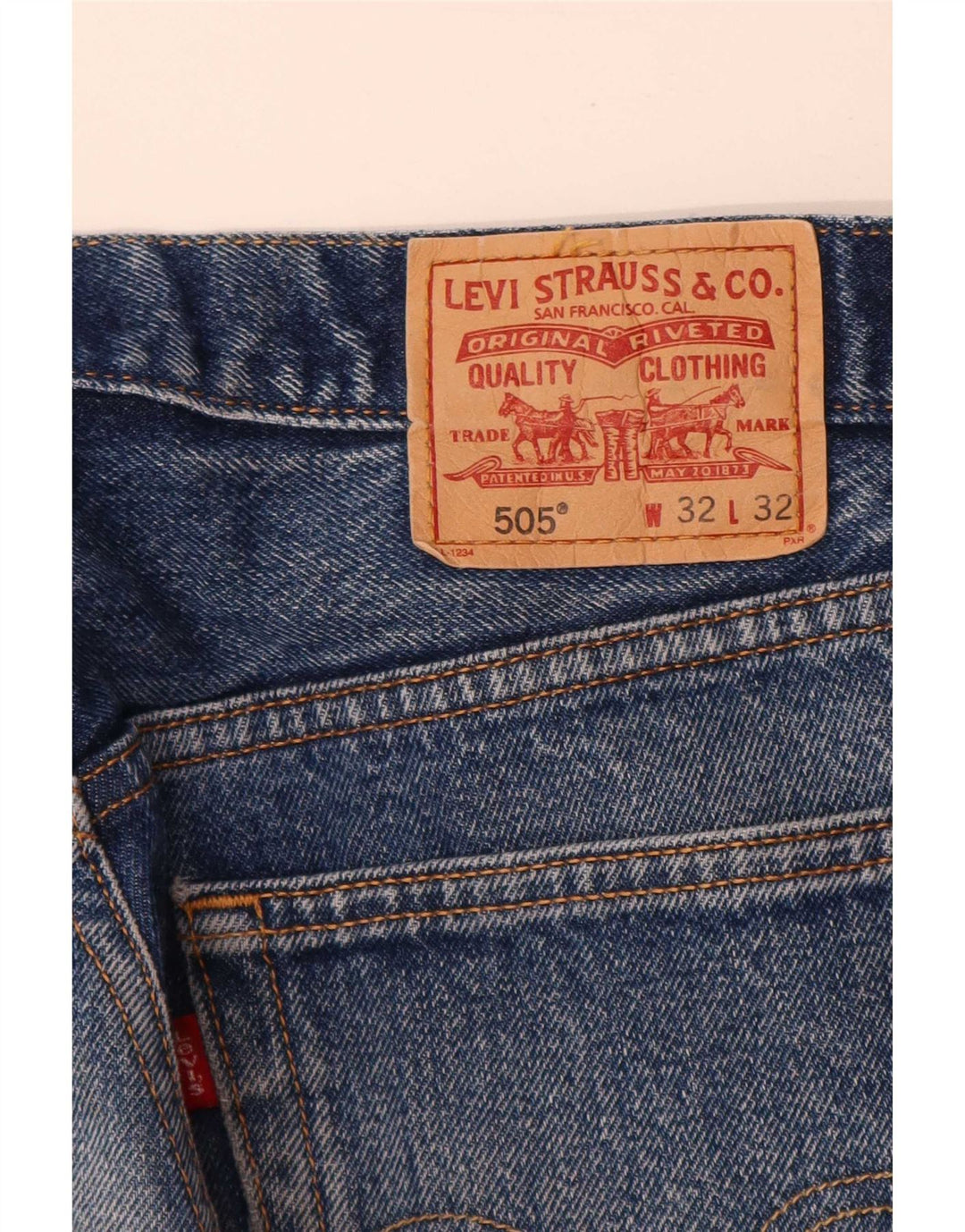 Levi's Mens 505 Regular Fit Straight Jeans W32 L32 Μπλε βαμβακερό
