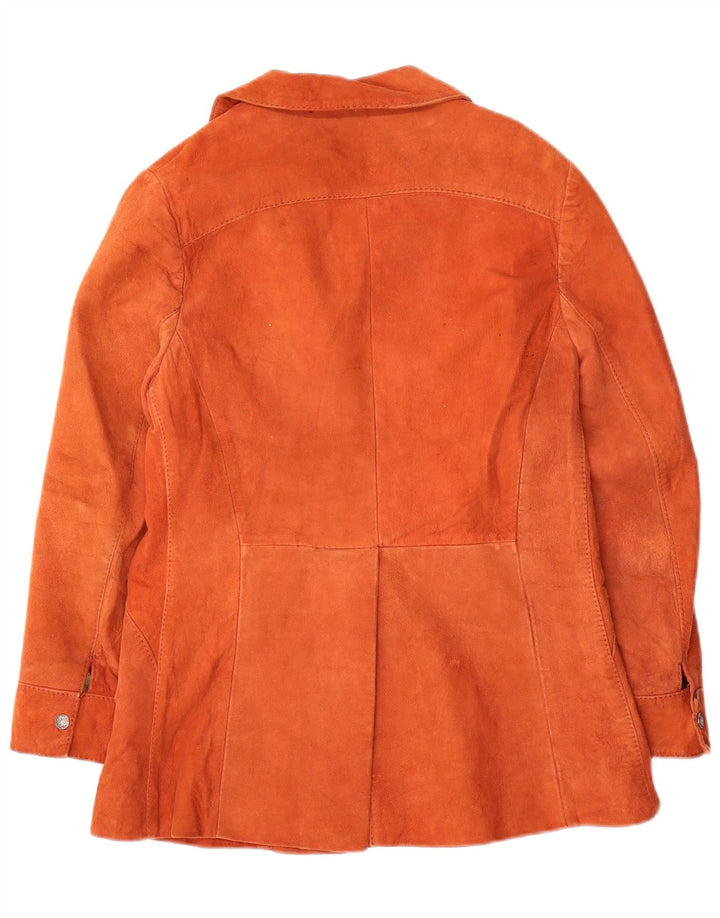 Vintage Γυναικείο Suede Jacket IT 38 XS Orange