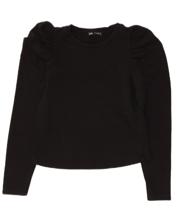 Zara Γυναικείο τοπ Μακρύ μακρυμάνικο UK 8 Small Black