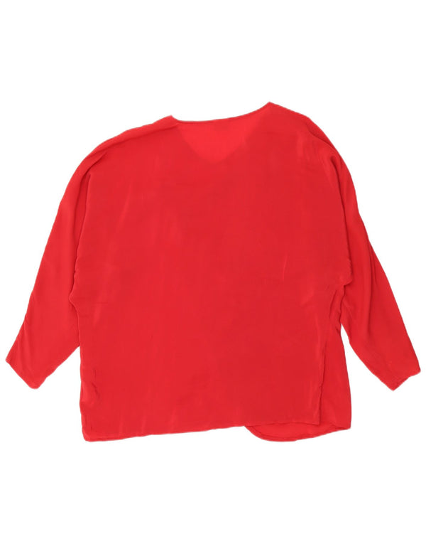 Vintage Γυναικεία Loose Fit Μπλούζα Top IT 42 Medium Red Acetate