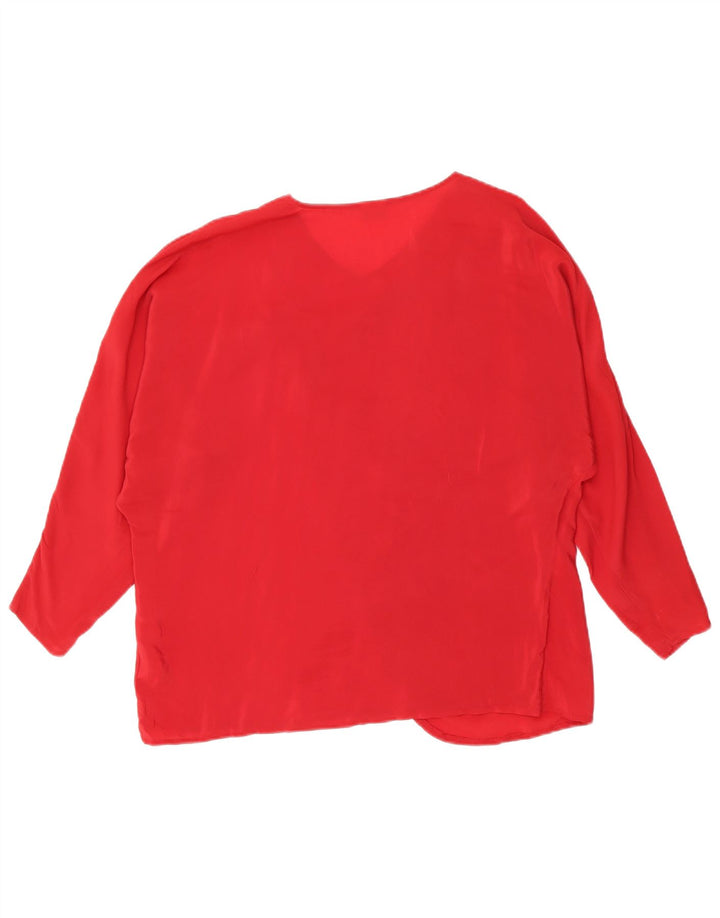Vintage Γυναικεία Loose Fit Μπλούζα Top IT 42 Medium Red Acetate