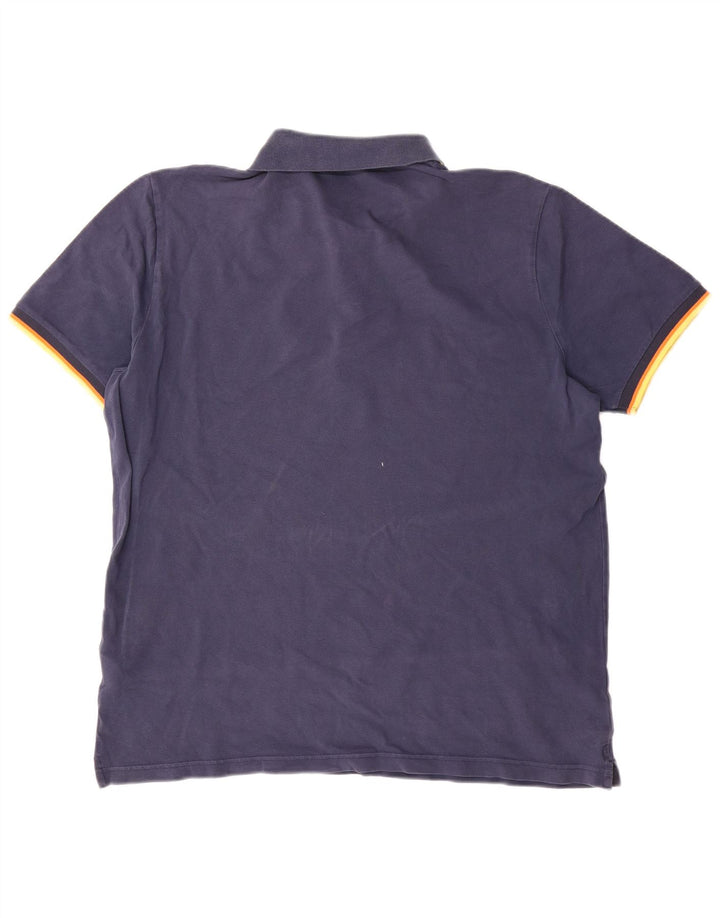 Ανδρικό μπλουζάκι πόλο K-Way 2XL Navy Blue βαμβακερό