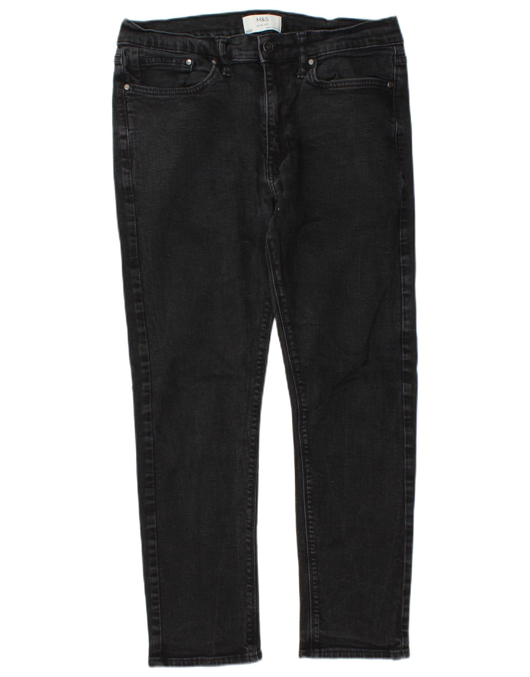 Marks & Spencer Ανδρικό Slim Jeans W32 L26 Μαύρο βαμβακερό