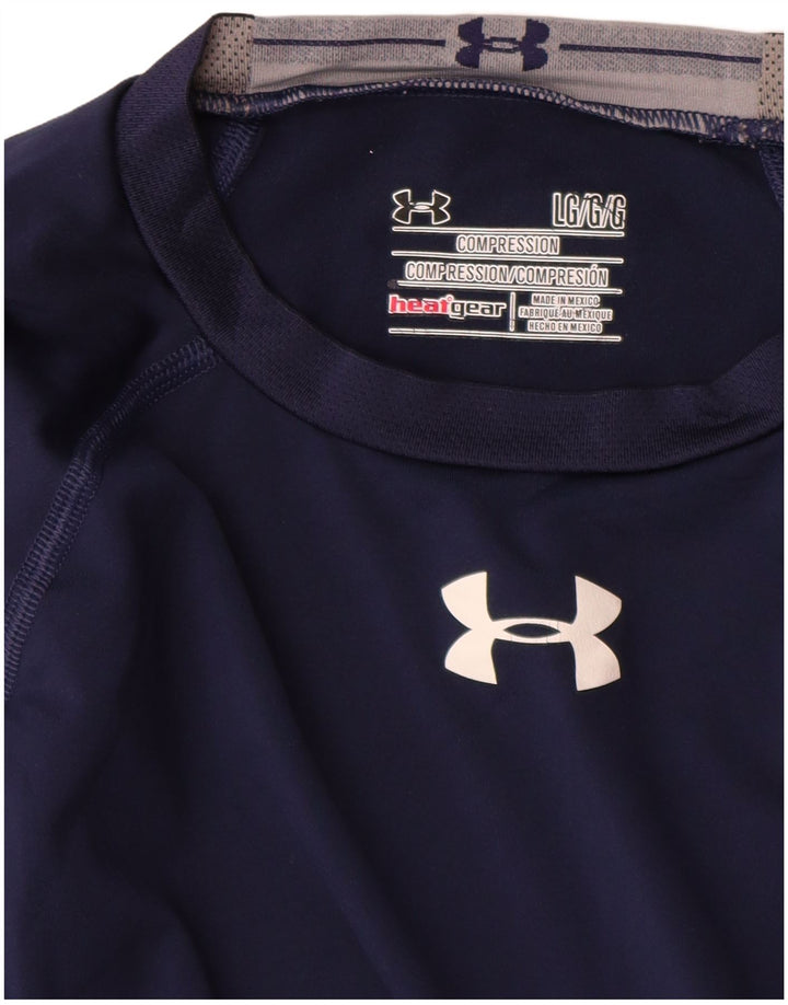 Under Armour Ανδρικό Heat Gear Top Μακρυμάνικο Μεγάλο Navy Blue