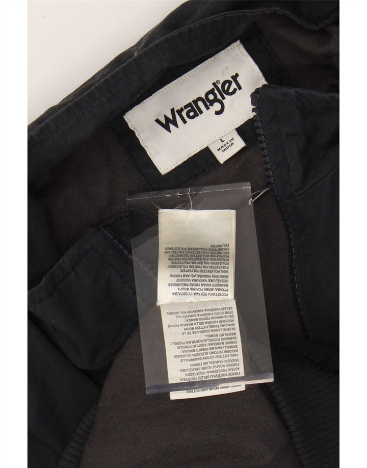 WRANGLER Ανδρικό Bomber Jacket UK 40 Large Black Polyester