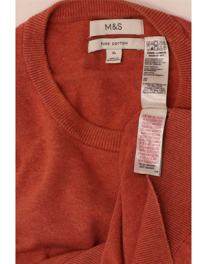 Ανδρικό πουλόβερ Marks & Spencer Crew Neck Jumper XL Πορτοκαλί βαμβακερό