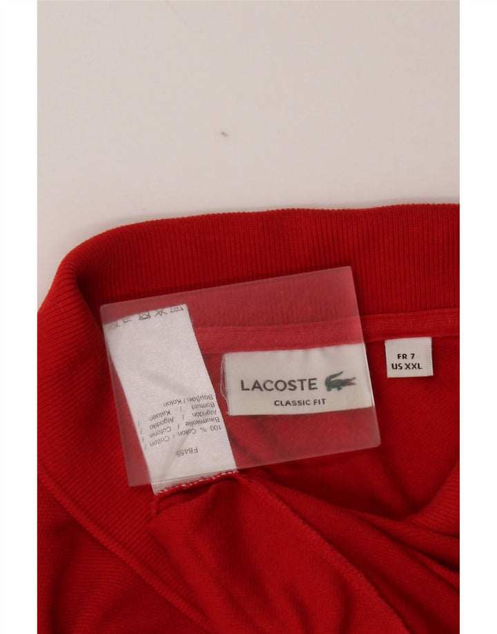 Ανδρικό πουκάμισο Lacoste Classic Fit Polo Size 7 2XL Κόκκινο βαμβακερό