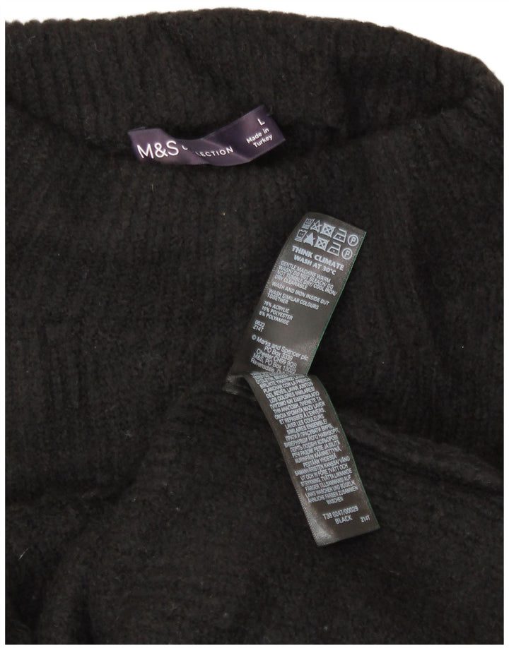 Marks & Spencer Γυναικείο πουλόβερ με λαιμό χελώνα UK 14 μεγάλο μαύρο ακρυλικό