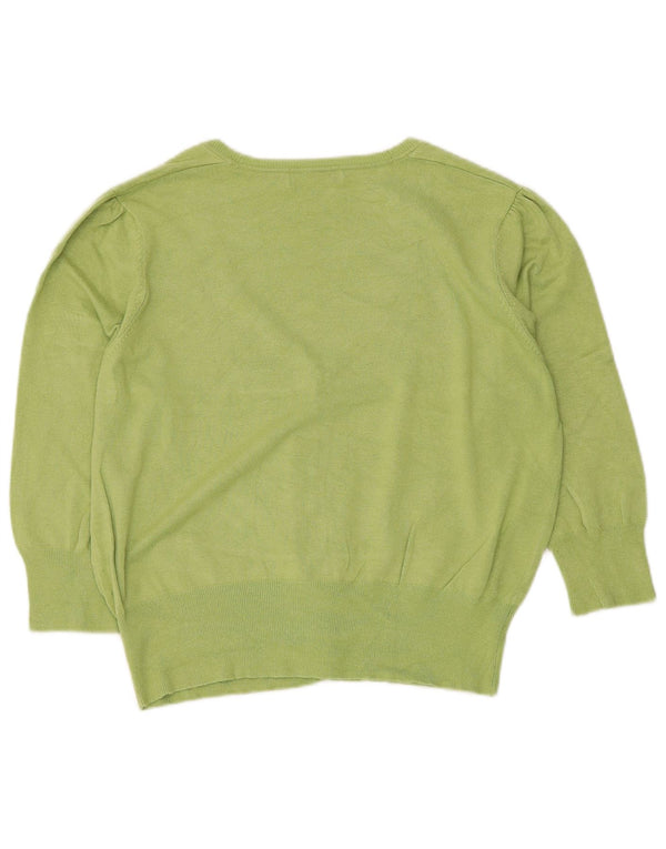 Marks & Spencer Womens Crop 3/4 Sleeve Cardigan Sweater UK 18 XL Green