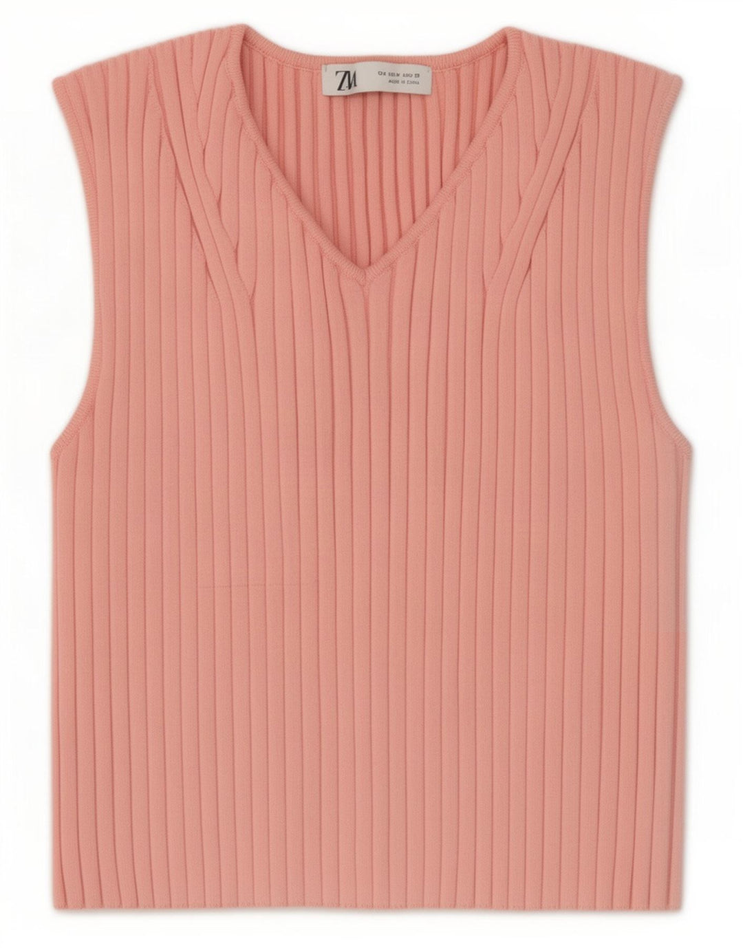 Zara Γυναικείο γιλέκο Crop Top UK 12 Medium Pink Polyester