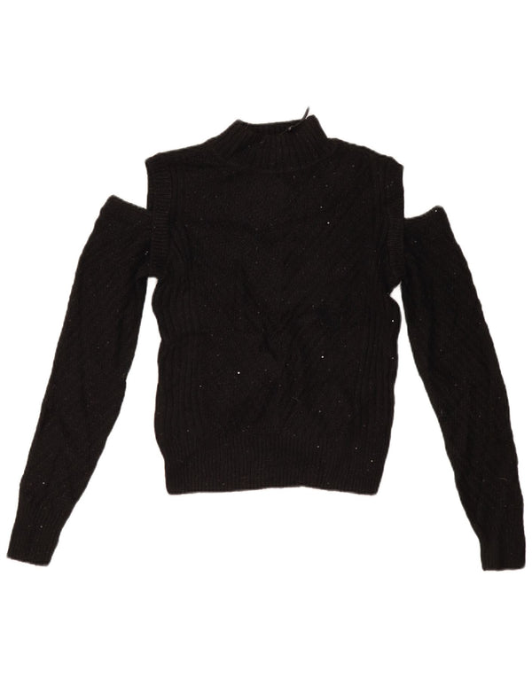 Γυναικείο πουλόβερ DKNY Off Shoulder Turtle Neck Jumper UK 6 XS Μαύρο Ακρυλικό