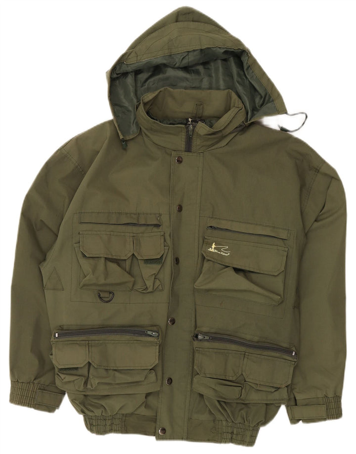 VINTAGE Ανδρικό κουκούλα Utility Jacket UK 38 Medium Khaki Polyester
