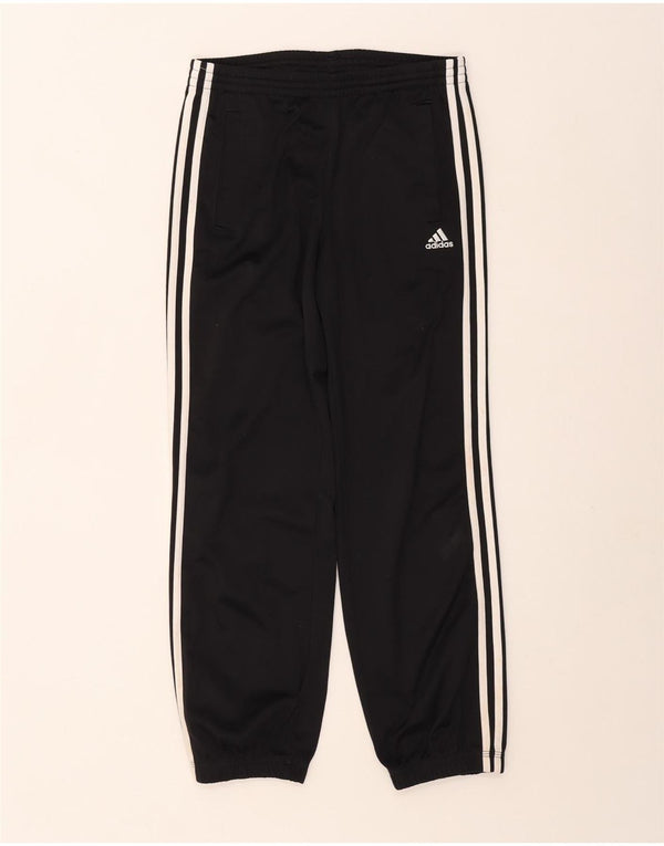 Adidas Boys Tracksuit Trousers Joggers 11-12 Years Black Polyester