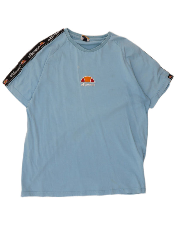 Ανδρικό γραφικό μπλουζάκι Ellesse Top Large Blue Colourblock Βαμβακερό