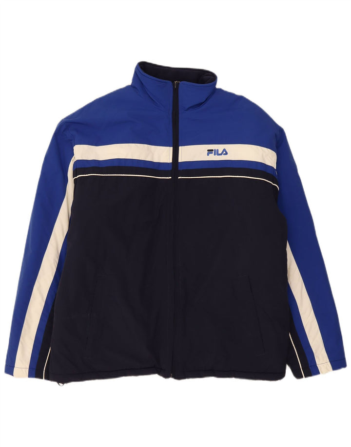 Ανδρικό μπουφάν Fila Windbreaker UK 40 Large Navy Blue Colourblock Polyamide