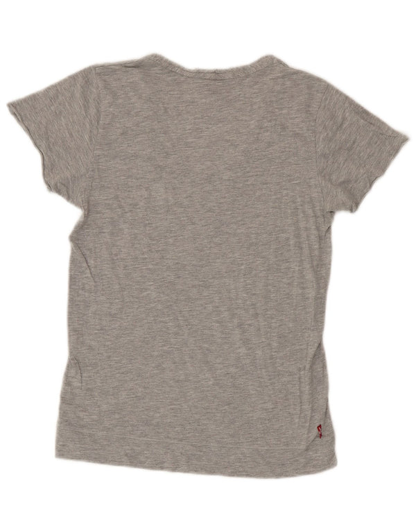 Γυναικείο T-Shirt Levi's Top UK 14 Large Grey Cotton