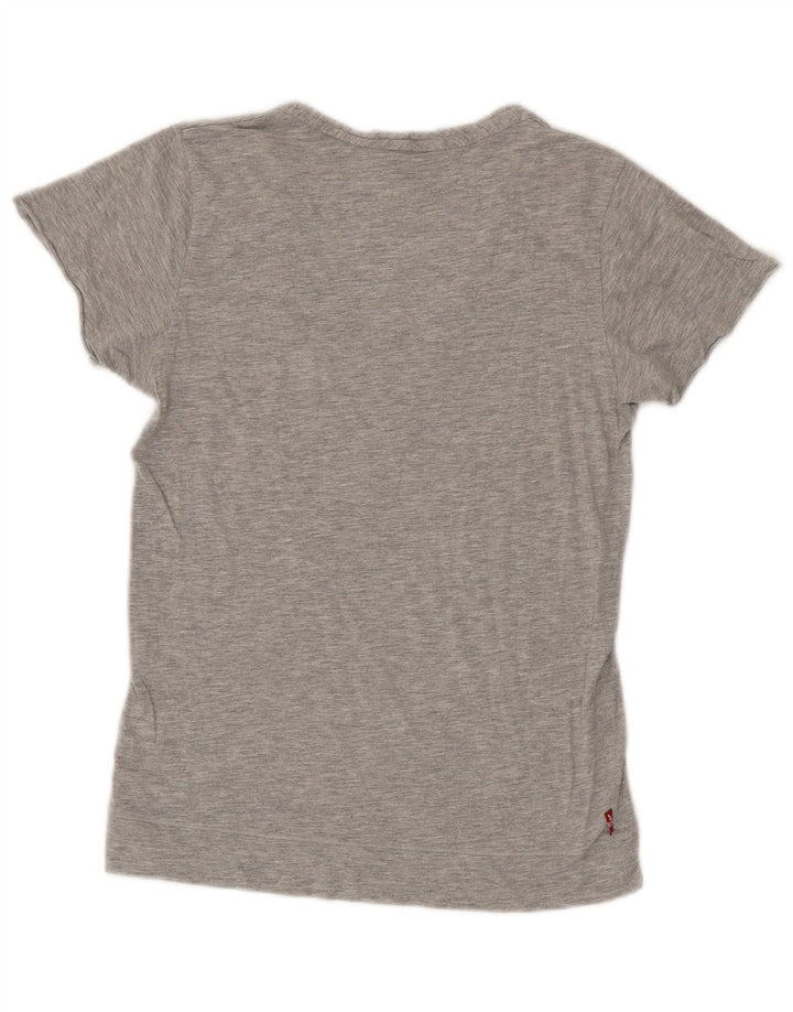 Γυναικείο T-Shirt Levi's Top UK 14 Large Grey Cotton