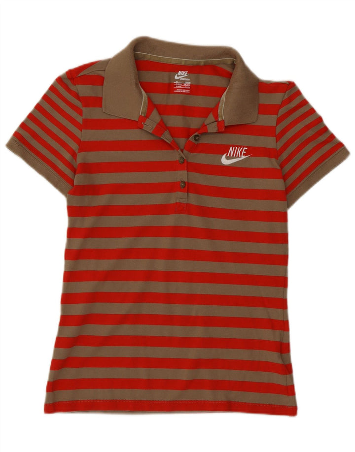 Γυναικείο μπλουζάκι πόλο Nike UK 10/12 μεσαίο κόκκινο ριγέ