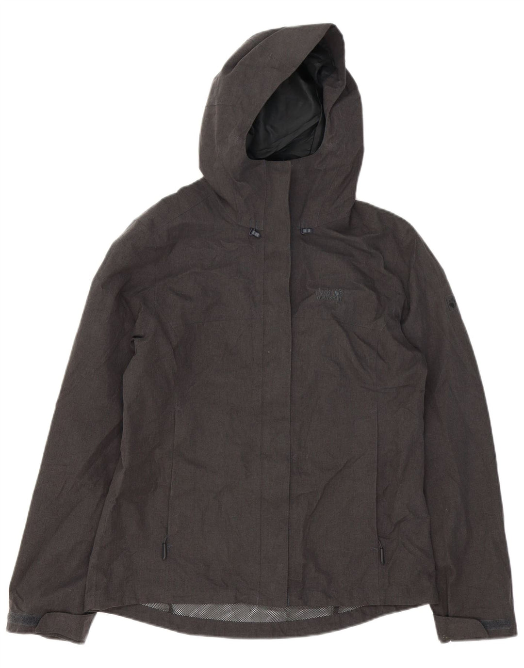 Jack Wills Γυναικείο μπουφάν βροχής με κουκούλα UK 12 Medium Grey Polyester