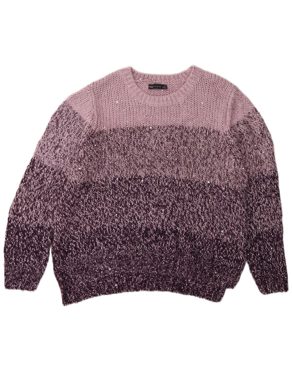 Marks & Spencer Γυναικείο πουλόβερ με λαιμόκοψη UK 20 2XL Pink Colourblock