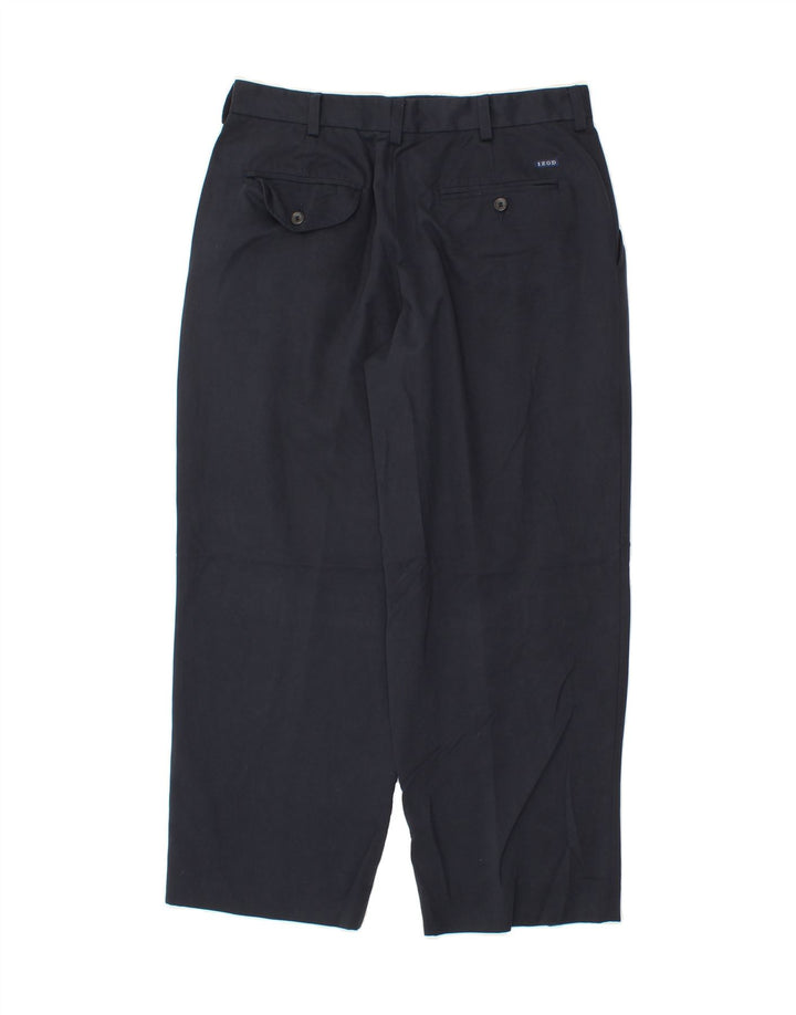 IZOD Mens Pegged Chino Trousers W32 L27 Navy Blue Polyester Vintage Izod and Second-Hand Izod from Messina Hembry 