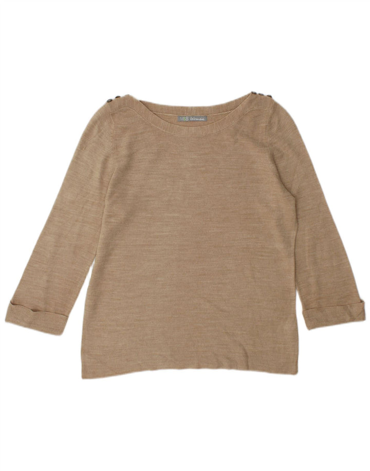 Marks & Spencer Γυναικείο πουλόβερ με λαιμόκαυστο UK 12 Medium Beige