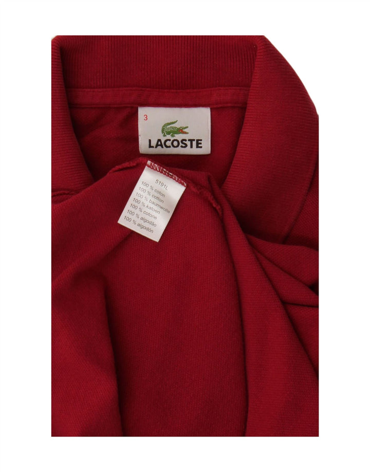 LACOSTE Mens Polo Shirt Size 3 Small Red Cotton