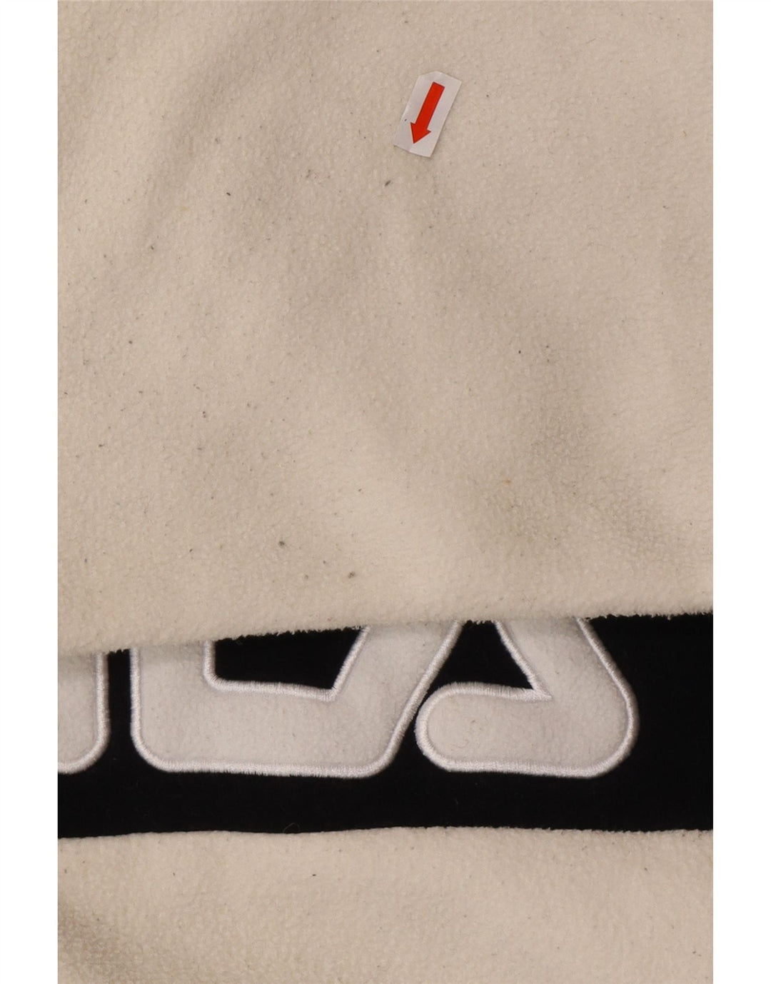 FILA Γυναικεία υπερμεγέθη γραφικά φλις jumper UK 10 Small White Colourblock