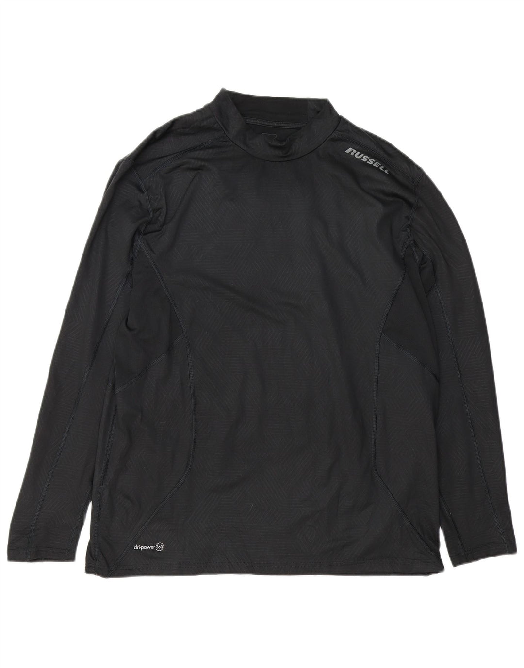 Russell Athletic Mens Dri-Power γραφικό τοπ μακρυμάνικο XL μαύρο γεωμετρικό