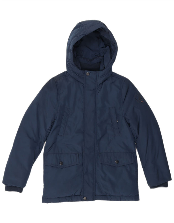 Μπουφάν Tommy Hilfiger Boys με κουκούλα με επένδυση 9-10 ετών Navy Blue Polyester