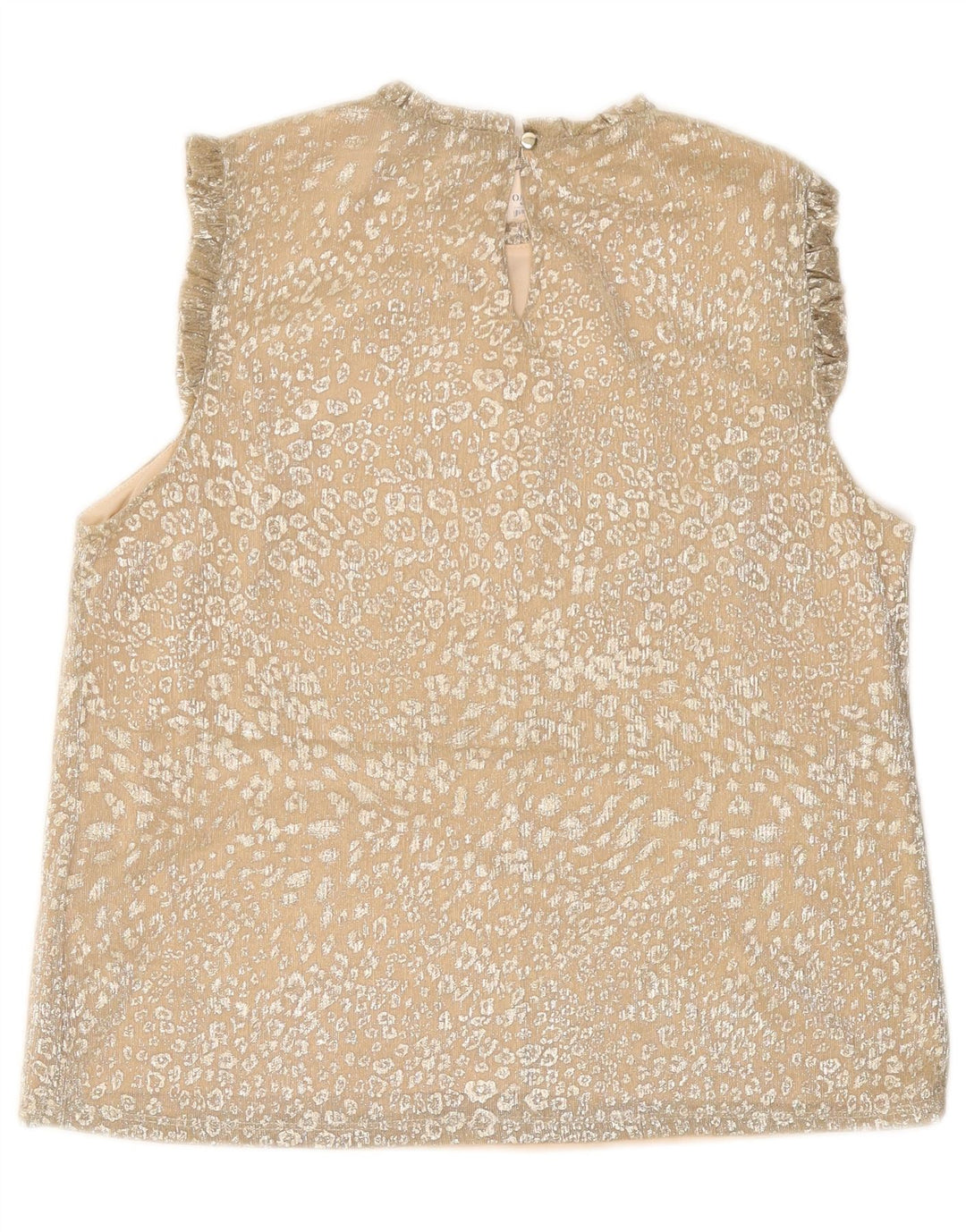 OASIS Γυναικεία Αμάνικη Μπλούζα Τοπ UK 14 Large Beige Animal Print
