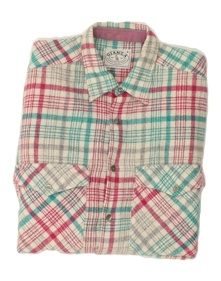 VINTAGE Mens Flannel Shirt Small Multicoloured Check Acrylic Vintage Vintage and Second-Hand Vintage from Messina Hembry 