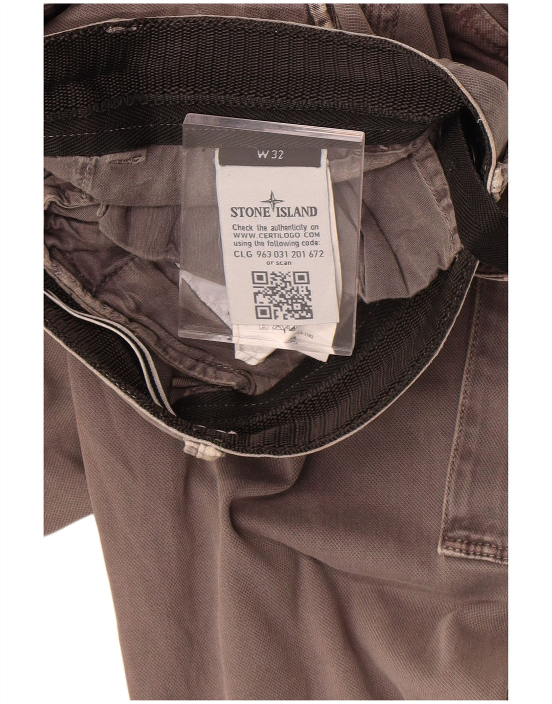 Stone Island Ανδρικό ίσιο παντελόνι Cargo W32 L34 Γκρι βαμβακερό