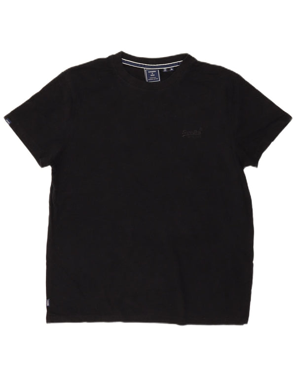 Superdry Mens T-Shirt Top XL Black Cotton