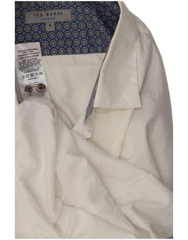 Ανδρικό πουκάμισο Ted Baker Νούμερο 6 2XL Λευκό βαμβακερό