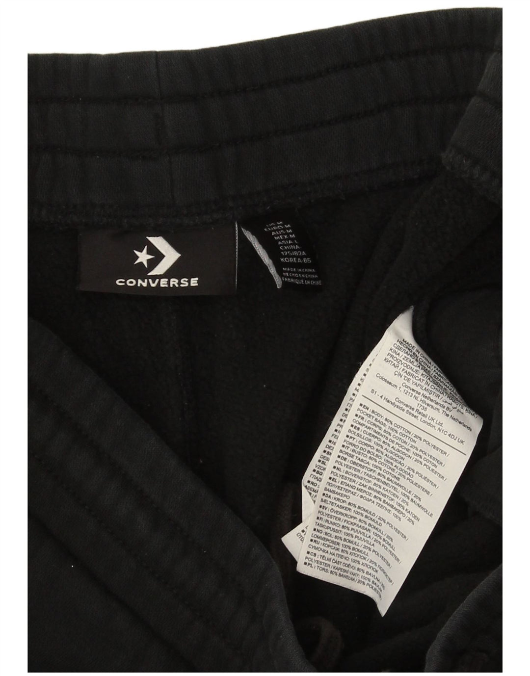 Ανδρική φόρμα Converse Graphic Παντελόνι Joggers Μεσαίο μαύρο βαμβακερό