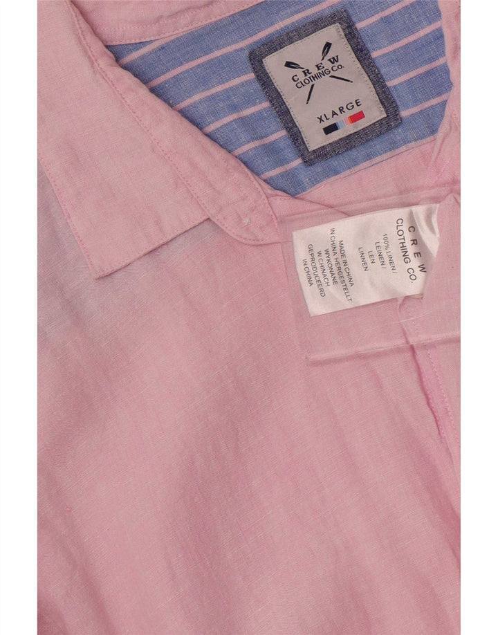 Ανδρικό πουκάμισο Crew Clothing XL Ροζ Λινό