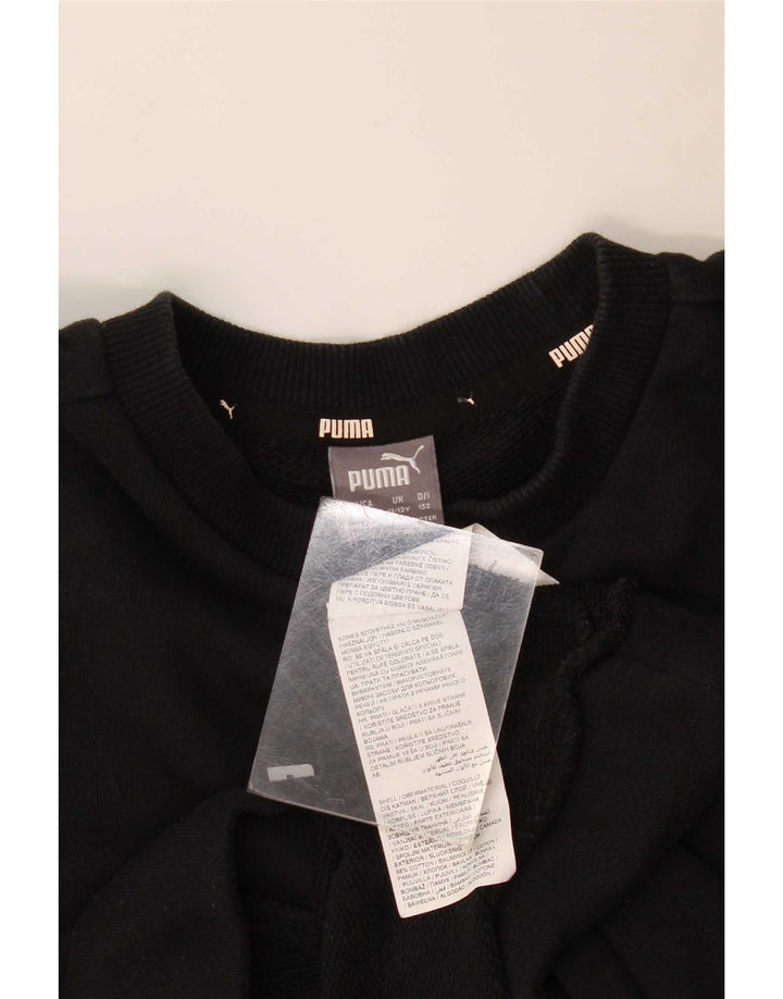 Puma Boys Graphic Φούτερ Jumper 11-12 ετών Μαύρο Βαμβακερό