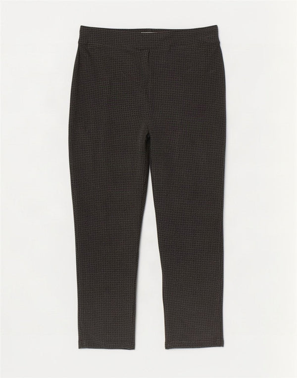 Marks & Spencer Γυναικείο Cropped Παντελόνι UK 18 XL W38 L24 Grey Houndstooth