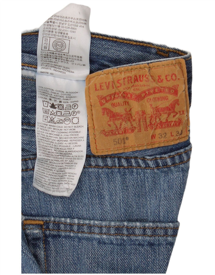 Levi's Mens 501 Straight Jeans W32 L30 Blue Cotton