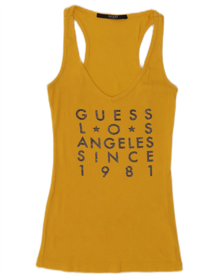 Guess Γυναικείο γραφικό γιλέκο UK 8 Small Yellow