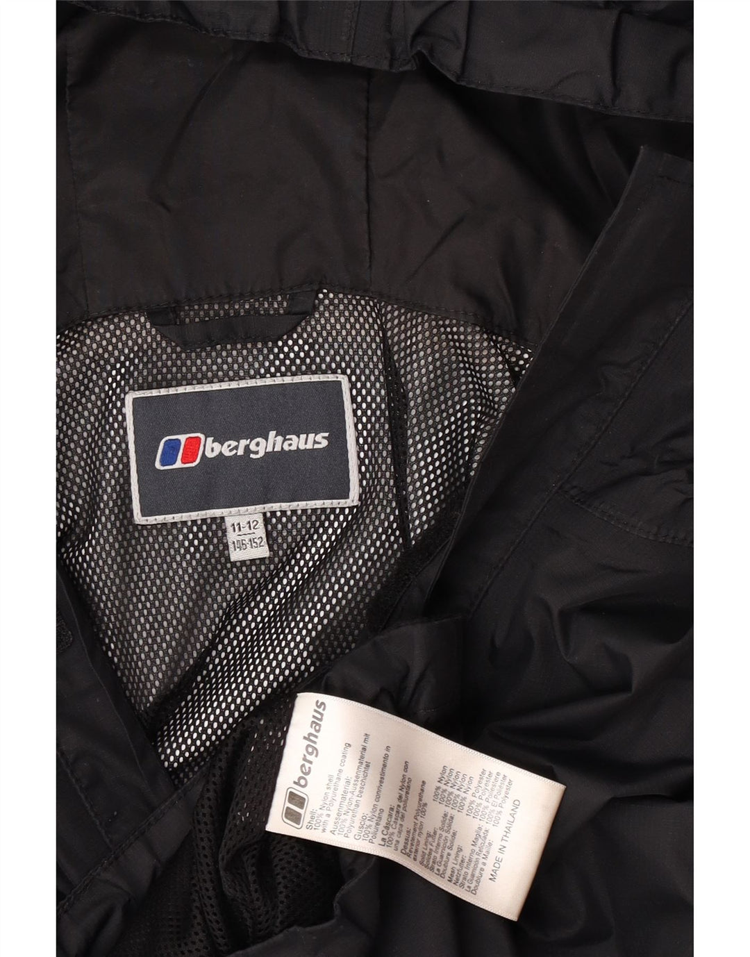 Μπουφάν βροχής Berghaus Boys Hooded Rain Jacket 11-12 Years Black Nylon