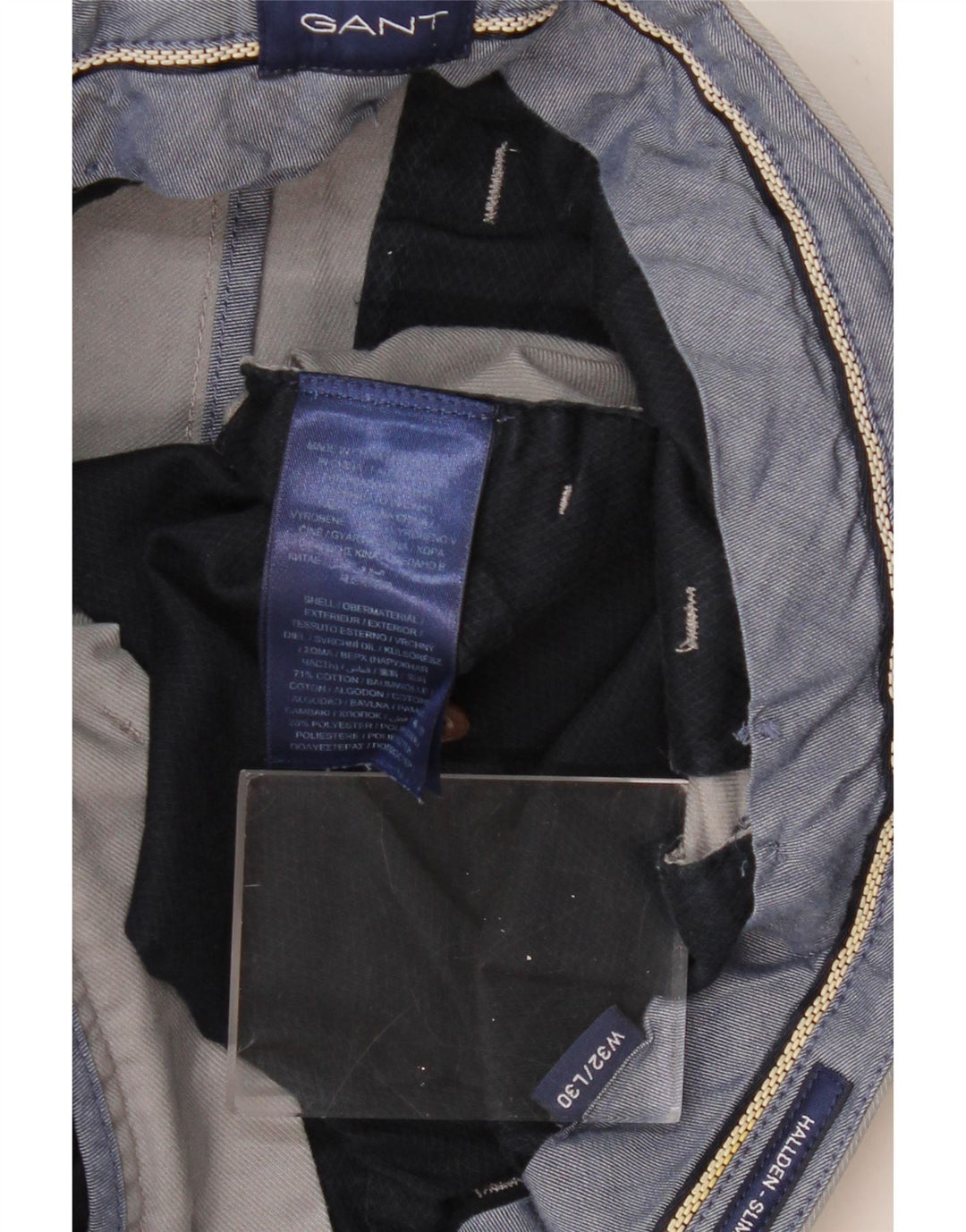 Ανδρικό παντελόνι Chino GANT Hallden Slim W32 L30 Γκρι βαμβακερό