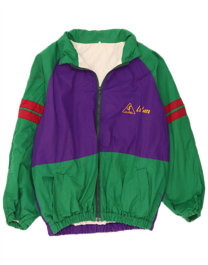 Vintage ανδρική αντιανεμική αθλητική φόρμα Top Jacket IT 54 2XL Green Colourblock