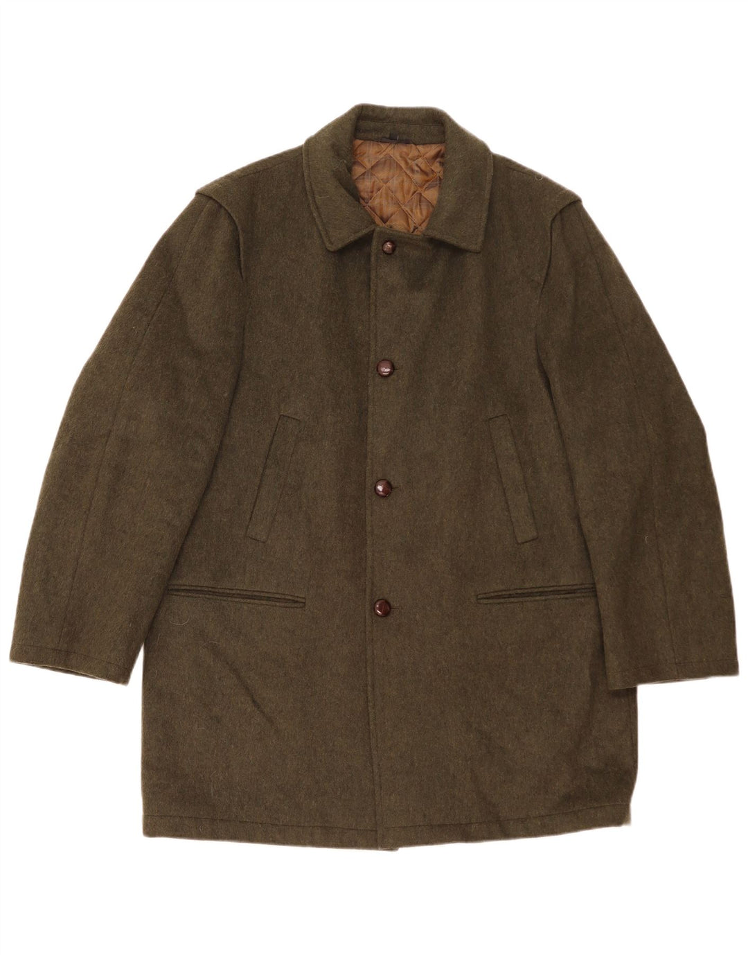 Vintage Ανδρικό Πανωφόρι UK 42 XL Χακί Μαλλί