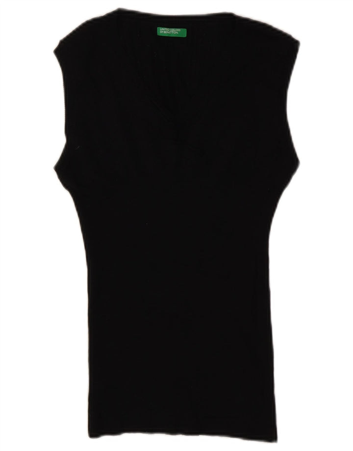 Γυναικείο γιλέκο Benetton Tank Top UK 14 Large Black Wool