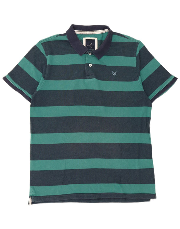 Crew Clothing Ανδρικό πουκάμισο πόλο XL Navy Blue ριγέ βαμβακερό