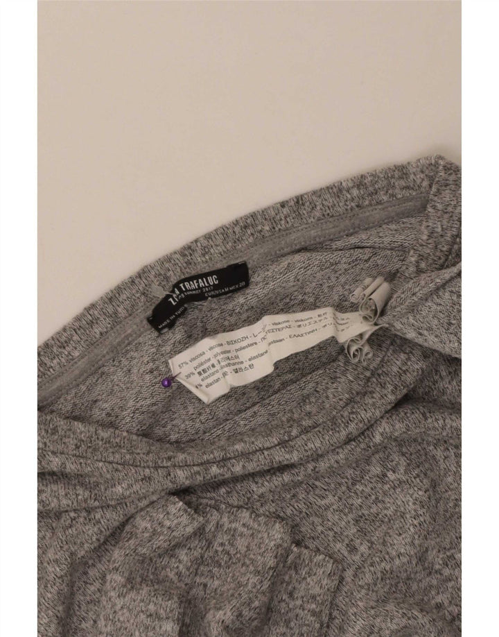 Zara Γυναικεία Trafaluc Oversized Top 3/4 μανίκια UK 14 Medium Grey Flecked