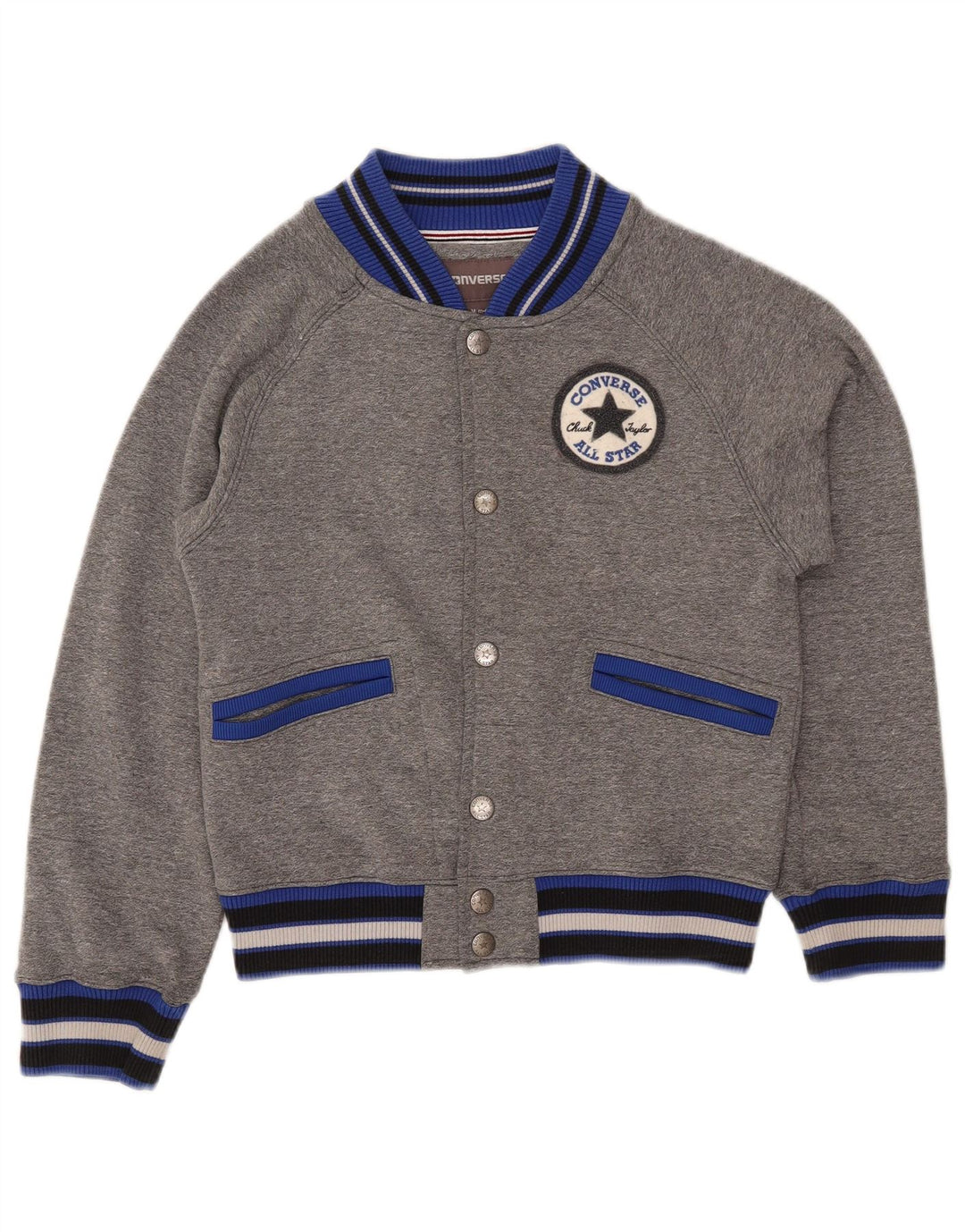 Μπουφάν CONVERSE Boys All Star Graphic Varsity 10-11 ετών Γκρι βαμβακερό