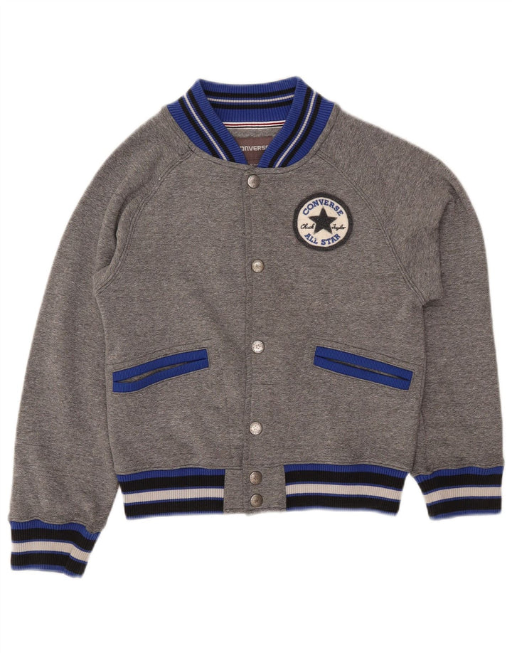 Μπουφάν CONVERSE Boys All Star Graphic Varsity 10-11 ετών Γκρι βαμβακερό